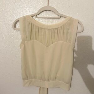 Elegant Cream Sleeveless Top - XS